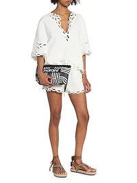 Safa Eyelet Drawstring Shorts