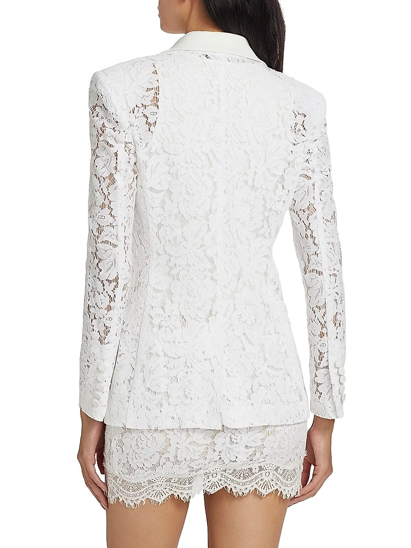 Zoya Lace Cotton-Blend Single-Breasted Blazer