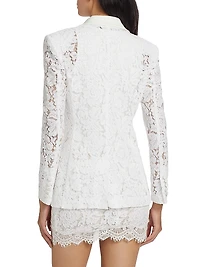 Zoya Lace Cotton-Blend Single-Breasted Blazer