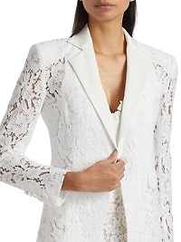 Zoya Lace Cotton-Blend Single-Breasted Blazer