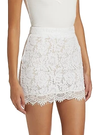 Salome Lace Cotton-Blend Miniskirt