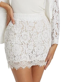 Salome Lace Cotton-Blend Miniskirt