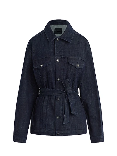The Jane Denim Tie-Waist Trench Coat
