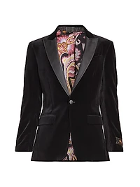 Stretch-Velvet Tuxedo Jacket