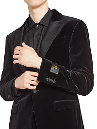 Stretch-Velvet Tuxedo Jacket