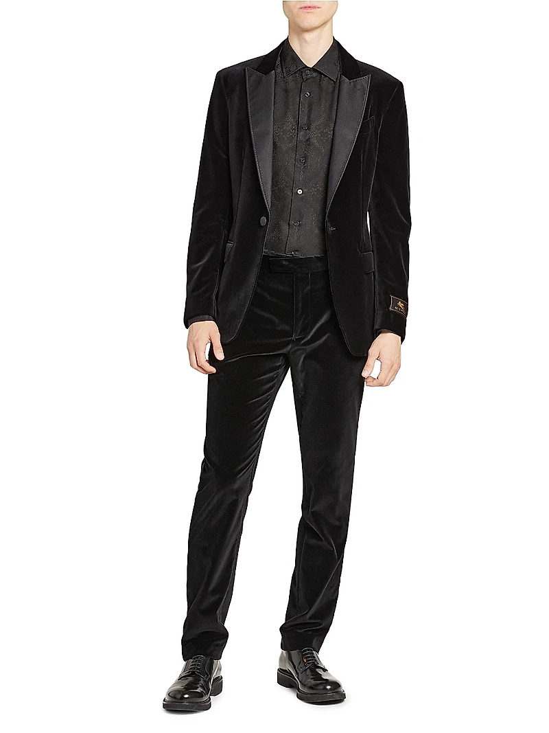 Stretch-Velvet Tuxedo Jacket