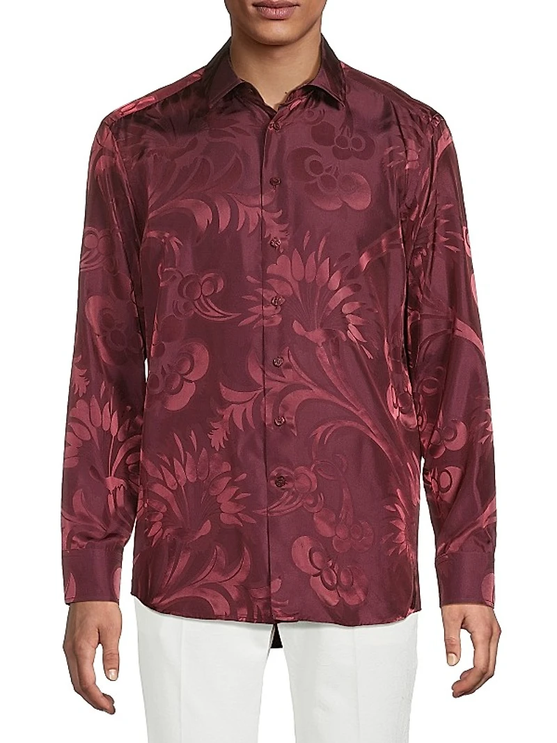 Exploded Paisley Satin Shirt