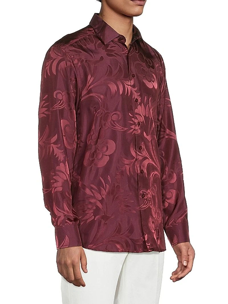 Exploded Paisley Satin Shirt