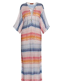 Chevron Lace-Up Long Cover-Up