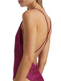 Textured Chevron One-Piece Swimsuit