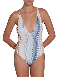 Chevron Strappy One-Piece Swimsuit