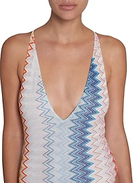 Chevron Strappy One-Piece Swimsuit
