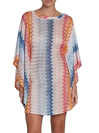 Chevron Cape-Sleeve Cover-Up
