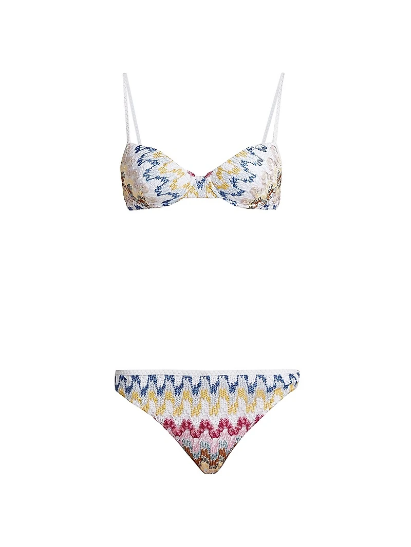 Chevron Lamé Underwire Bikini