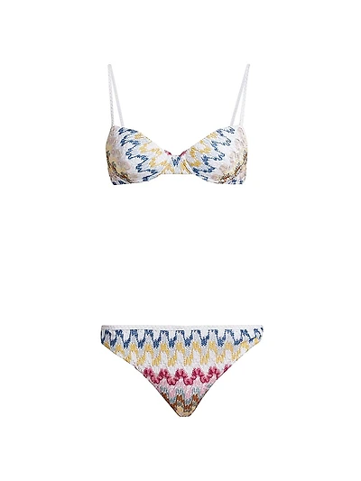 Chevron Lamé Underwire Bikini