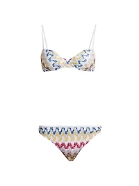 Chevron Lamé Underwire Bikini