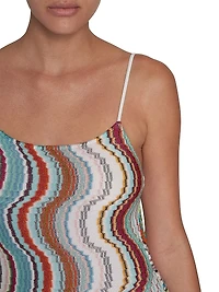 Wavy Striped Tie-Back One-Piece Swimsuit