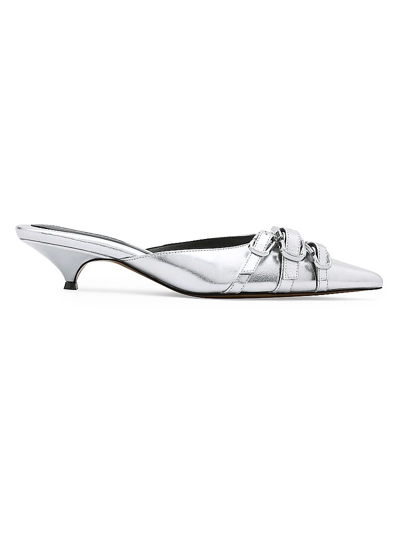 The Emma Metallic Leather 35MM Kitten Pumps