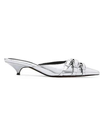 The Emma Metallic Leather 35MM Kitten Pumps