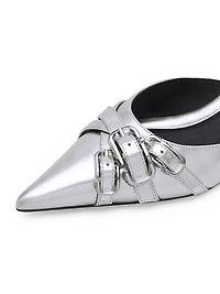 The Emma Metallic Leather 35MM Kitten Pumps