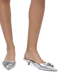 The Emma Metallic Leather 35MM Kitten Pumps