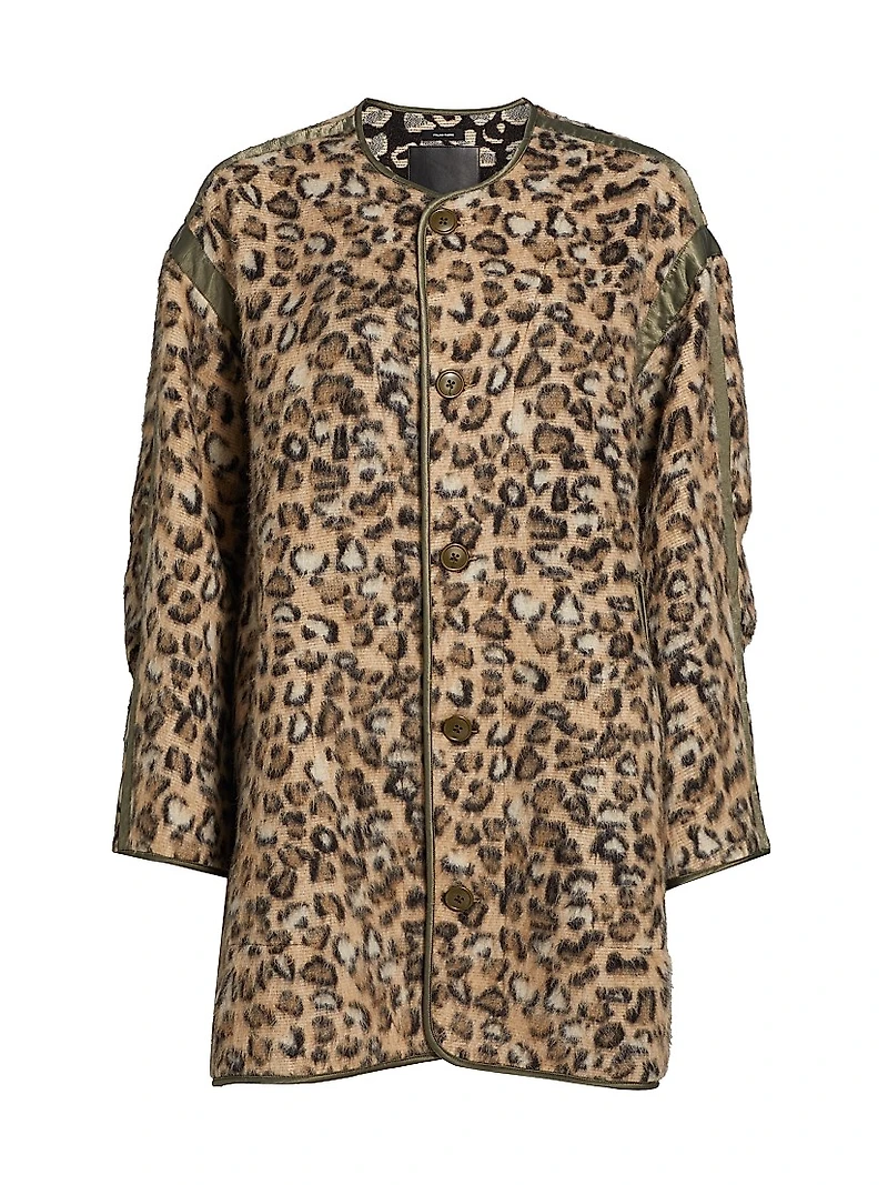 Taped Liner Wooly Leopard Coat