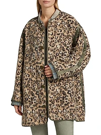 Taped Liner Wooly Leopard Coat