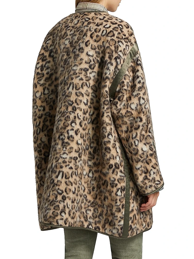 Taped Liner Wooly Leopard Coat