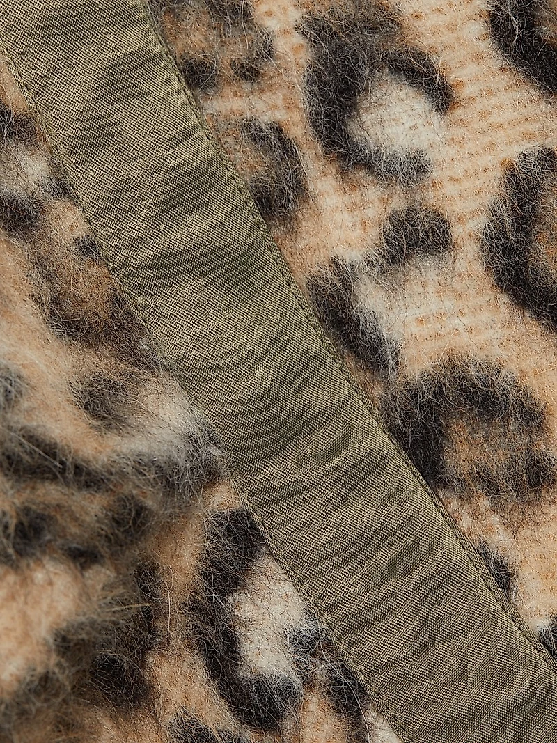 Taped Liner Wooly Leopard Coat