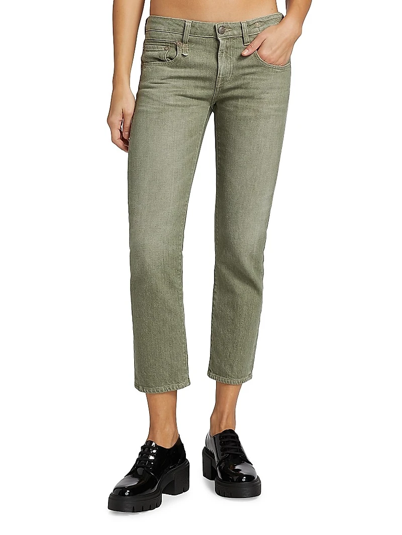 Boy Straight Stretch Low-Rise Crop Jeans