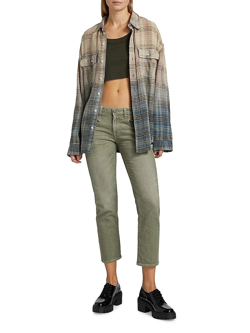 Boy Straight Stretch Low-Rise Crop Jeans