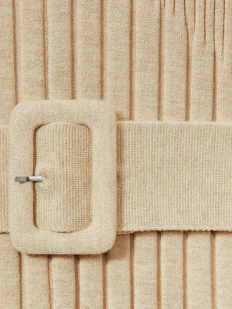 Vinette Rib-Knit Belted Midi-Dress