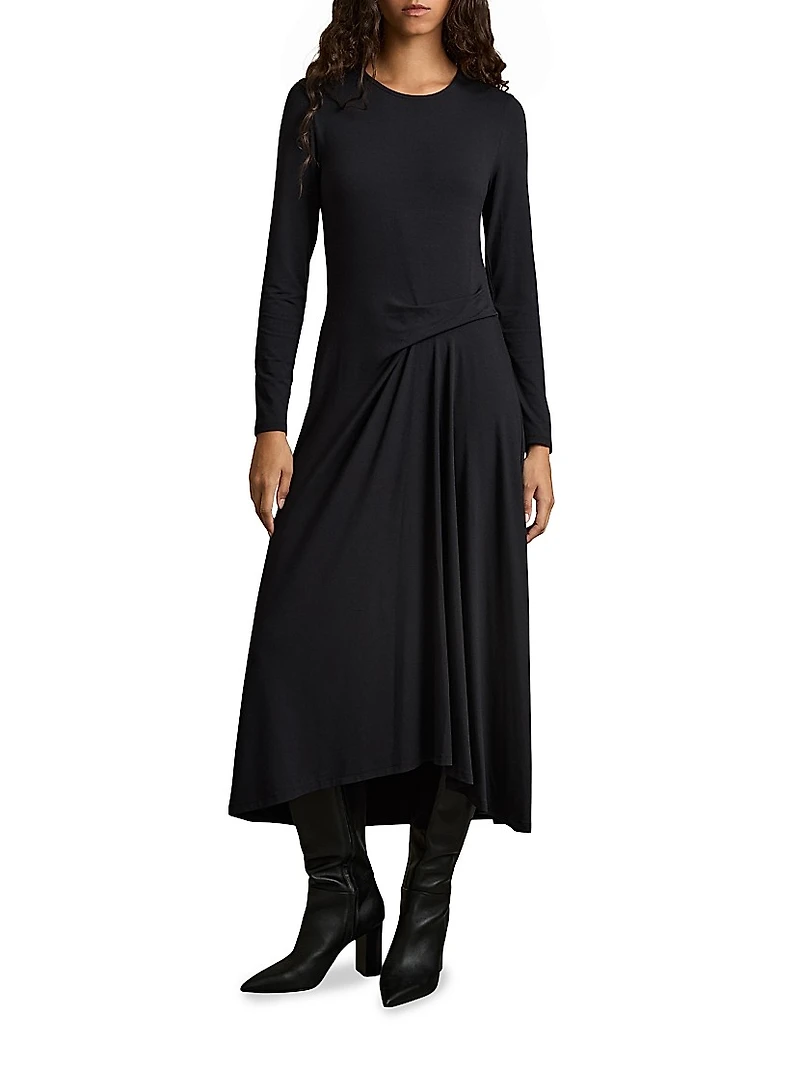 Ivy Ruched Midi-Dress