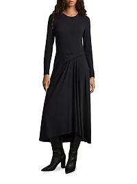Ivy Ruched Midi-Dress