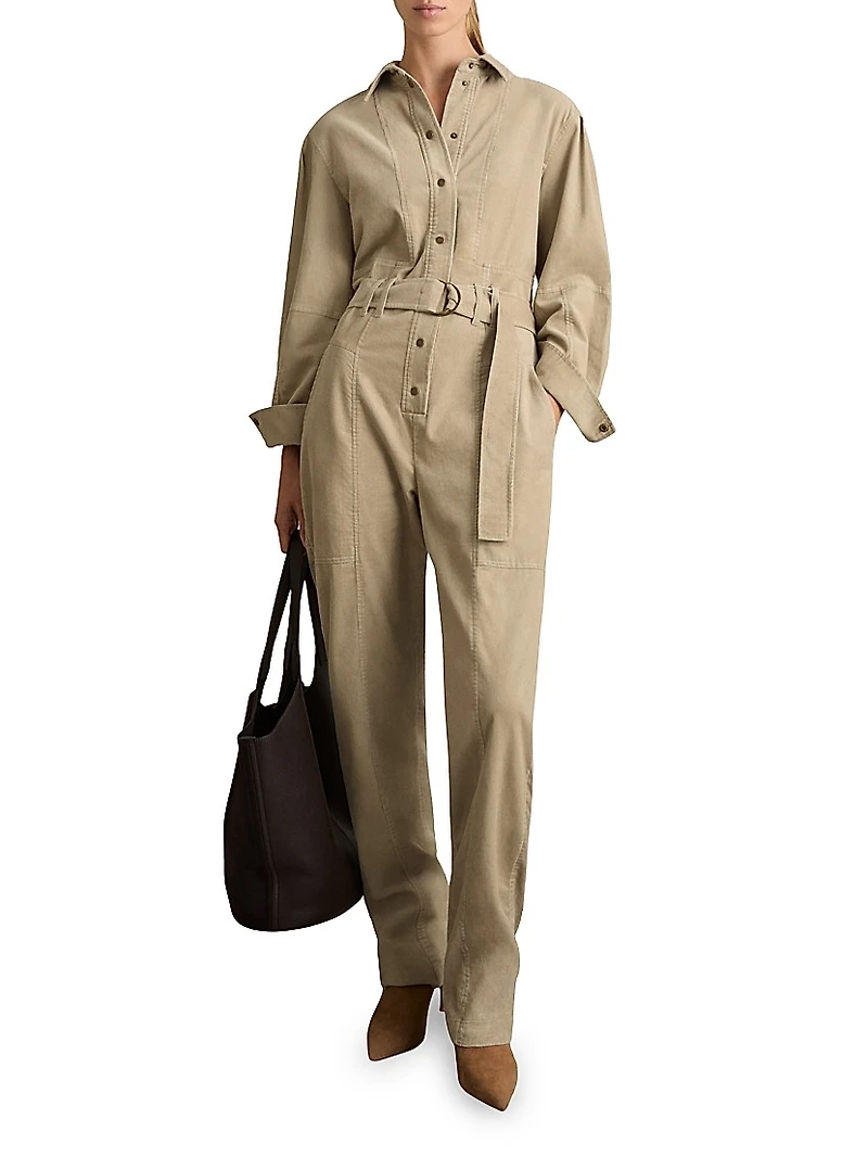 Mara Cotton Corduroy Tapered Jumpsuit