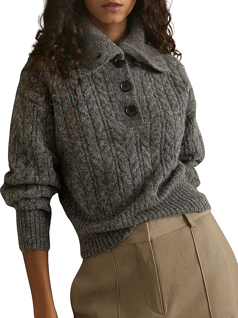 Etta Crop Cable-Knit Sweater