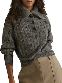 Etta Crop Cable-Knit Sweater