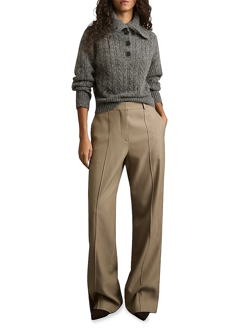 Etta Crop Cable-Knit Sweater