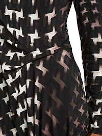 Halle Printed Ruched Midi-Dress