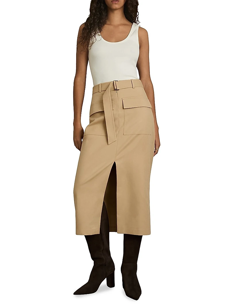 Oakley Cotton-Blend Pencil Skirt