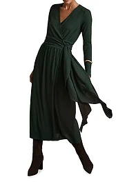 Madeline Jersey Wrap Midi-Dress