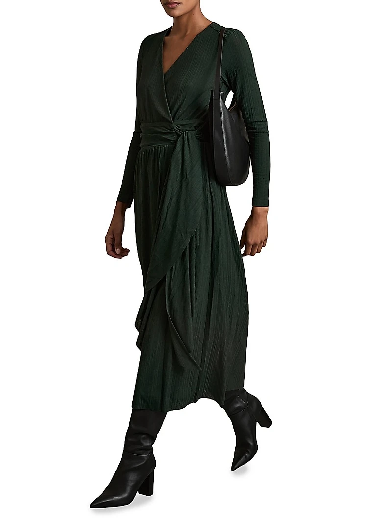 Madeline Jersey Wrap Midi-Dress