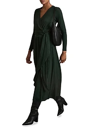 Madeline Jersey Wrap Midi-Dress