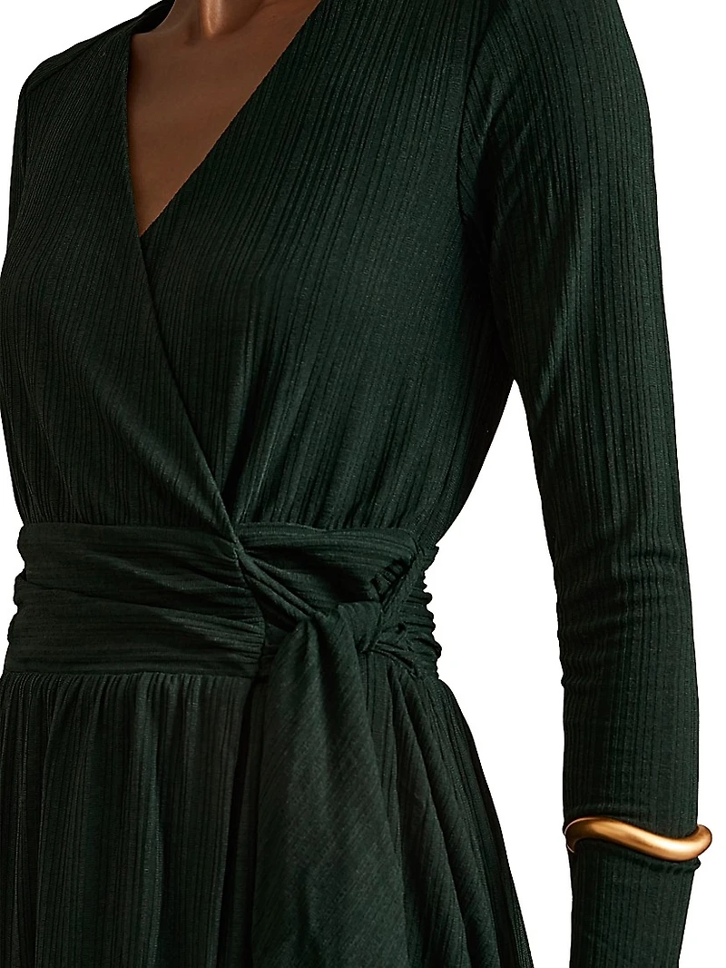 Madeline Jersey Wrap Midi-Dress