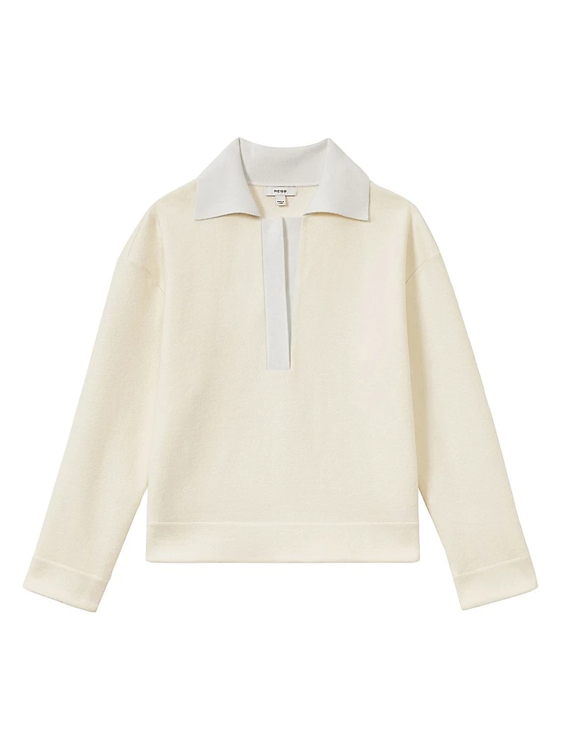 Amy Wool-Blend Polo Sweater