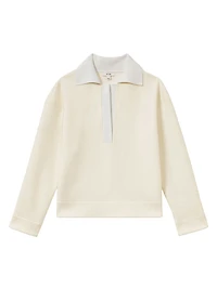 Amy Wool-Blend Polo Sweater