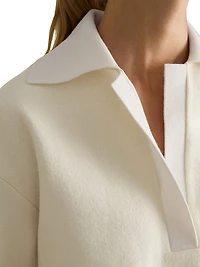Amy Wool-Blend Polo Sweater