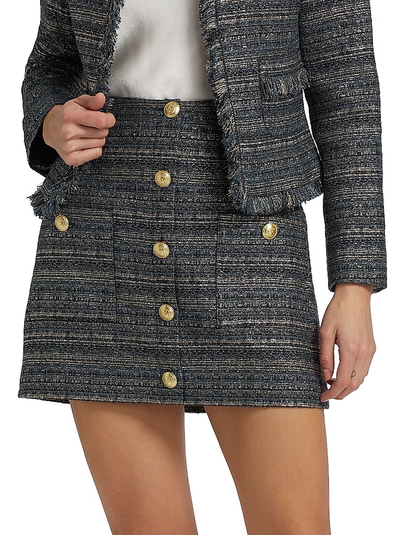Zander Metallic Tweed Miniskirt