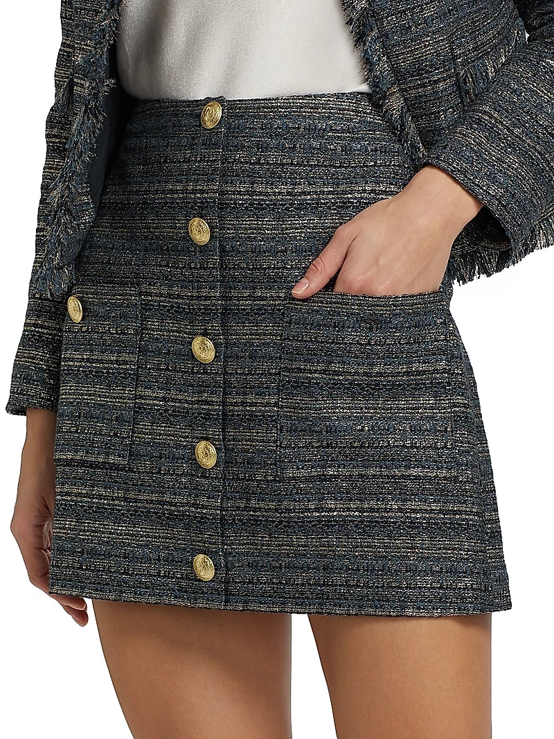 Zander Metallic Tweed Miniskirt