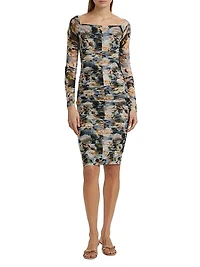 Morgana Floral Ruched Off-the-Shoulder Dress